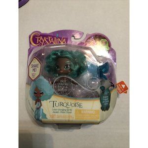 Crystalina Turquoise Color Changing Sprite Amulet Moon Stand LED Light Doll